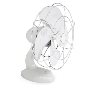 White desk fan. Isolated render on a white background