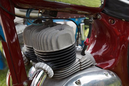 rusty retro motorcycle engine cylinder