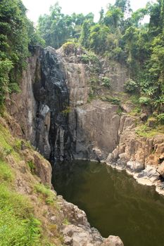 Heaw Na Rok waterfall dry in summer, Khao Yai national park , Thailand