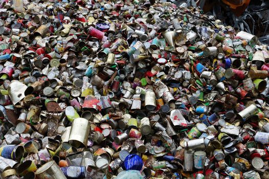 Greater heap of the old used cans