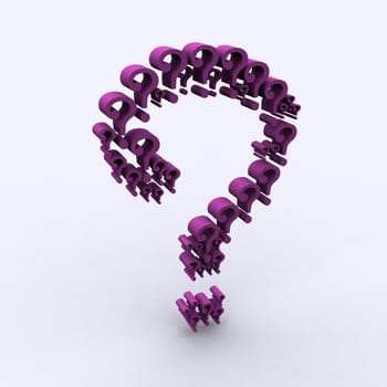 Question marks backround. 3d rendered illustration