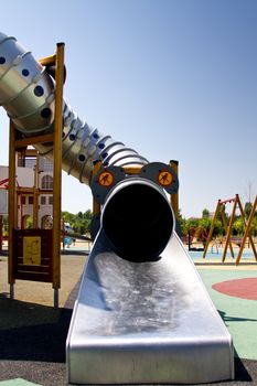 Playground play area outside with blue sky