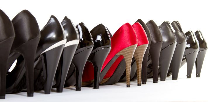 High heels in different colours,