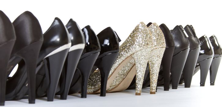 High heels in different colours,