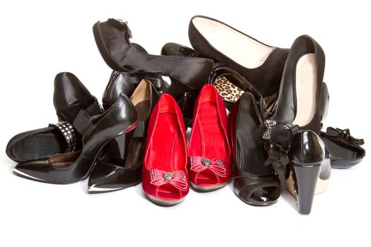 High heels in different colours,