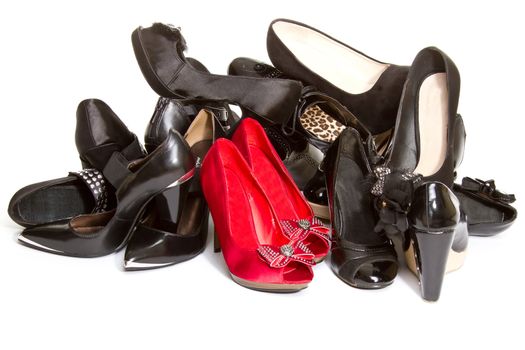 High heels in different colours,