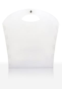 Polypropylene (PP) plastic bag on white background