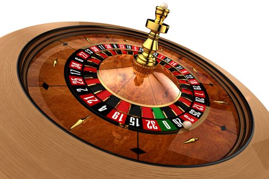 Roulette, built in three-dimensional program, on a white background