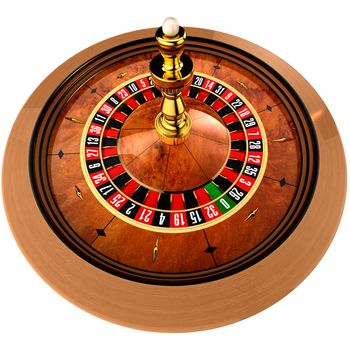 Roulette, built in three-dimensional program, on a white background