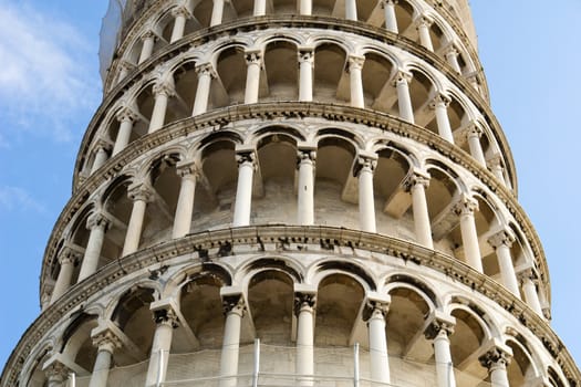 The Leaning Tower of Pisa (Italian: Torre pendente di Pisa) or simply The Tower of Pisa (La Torre di Pisa) is the campanile, or freestanding bell tower, of the cathedral of the Italian city of Pisa. It is situated behind the Cathedral and is the third oldest structure in Pisa's Cathedral Square (Piazza del Duomo) after the Cathedral and the Baptistry