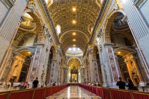 St. Peter's Basilica has the largest interior of any Christian church in the world, holding 60000 people