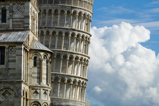 The Leaning Tower of Pisa tilts famously at an angle of 3.99 degrees