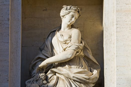 Fragment of a fountain of Trevi. Rome, Italy