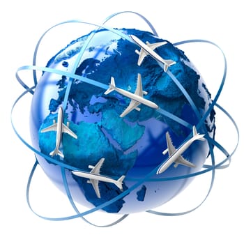 The metaphor of international air travel around the globe