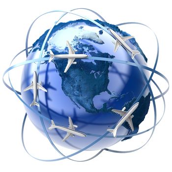 The metaphor of international air travel around the globe