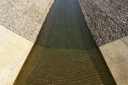 Water diversion canal upstream the Alvito reservoir near Oriola village, part of the Alqueva Irrigation Plan, Alentejo, Portugal