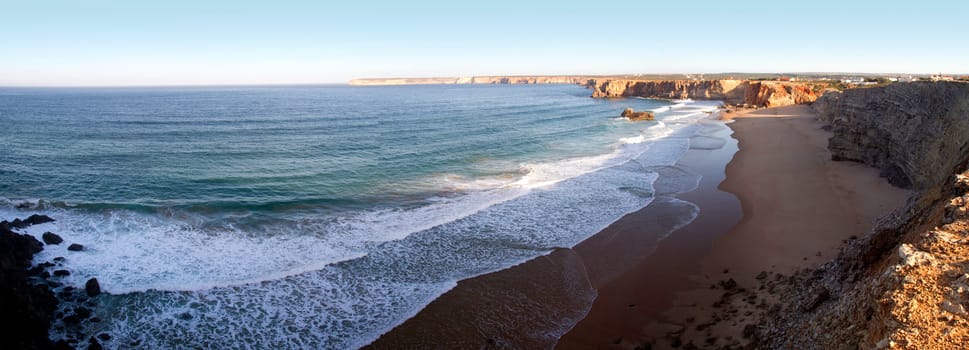 View of the beautiful landscape of southern Algarve in Sagres, Portugal