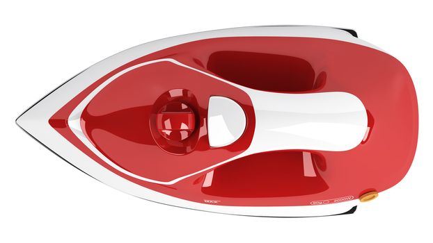 Red flat iron isolated on white background