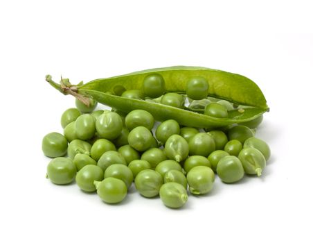 Green pea isolated on white background