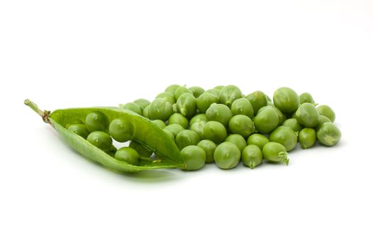 Green pea isolated on white background