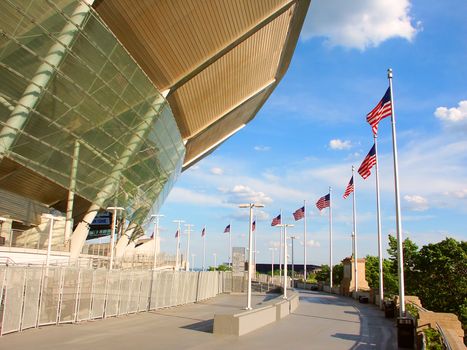 Chicago, USA - June 07, 2005: View of Soldier Field near downtown Chicago, Illinois.  Soldier field has been the home of the Chicago Bears football team since 1971.