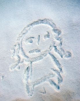Drawn in the snow girl