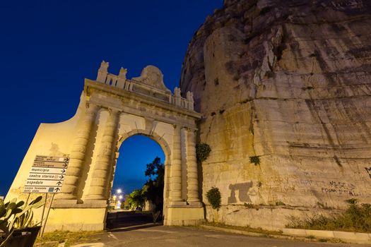 Naples gate built by Emperor Trojans on the Appian Way in the Italian town of Terracina