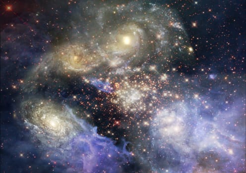 Star field in space, a nebulae and a gas congestion