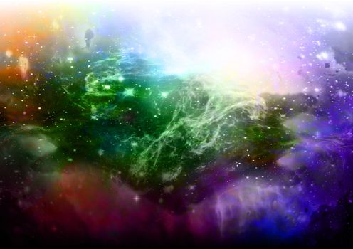 Far space being shone nebula as abstract background