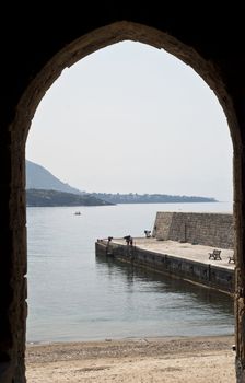 ancient arch on the sea of Cefalu. Sicily