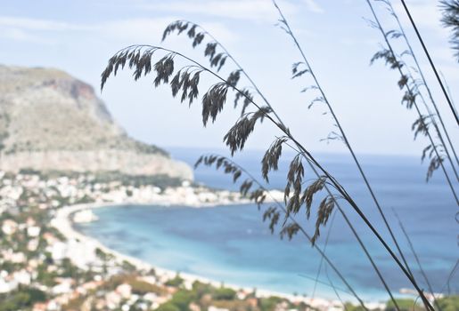 Panoramic view of the mondello's gulf. Palermo- Sicily