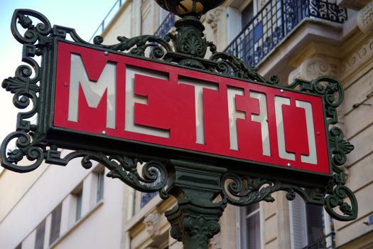 paris metro sign, france