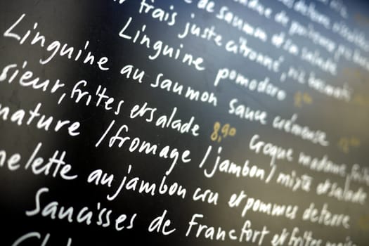 french menu board