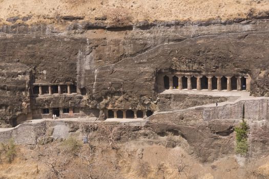 Ancient Buddhist Rock temples at Ajanta