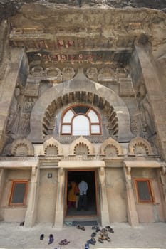 Entrance to Ancient Buddhist Rock Temple