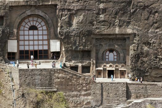 Ancient Buddhist Rock temples at Ajanta