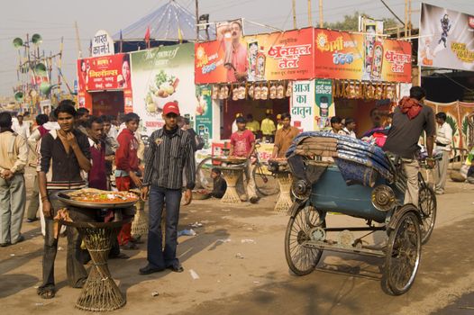 Indian street scene at the annual Sonepur livestock fair in Bihar, India
