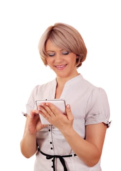 beautiful woman with tablet pc