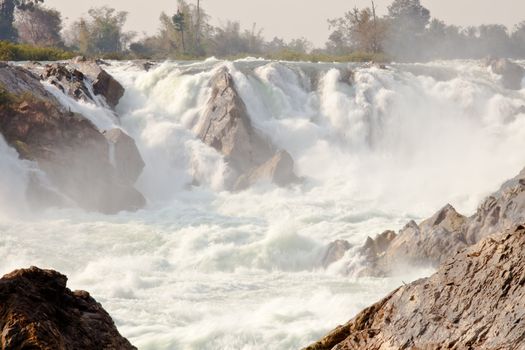 khong pha peng waterfalls, champasak, southern laos