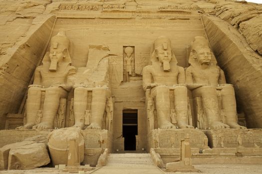 the rock temple of rameses II at abu simbel, a unesco world heritage site, egypt