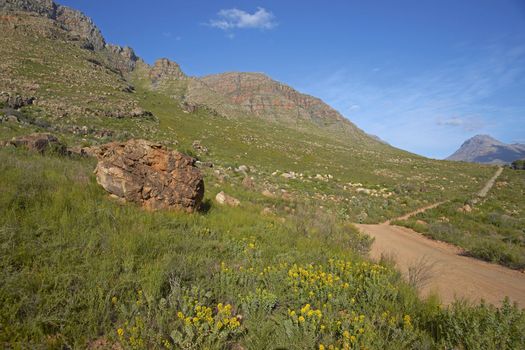 Gravel road through the remote Cederberg region of the Western Cape in South Africa