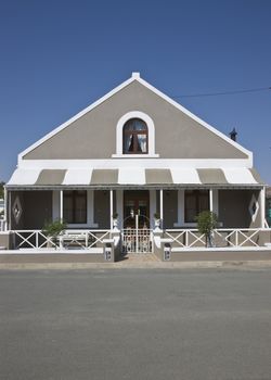 Historic building now the Lord Carnarvon Guest House in the remote village of Carnarvon in the Karoo, South Africa.