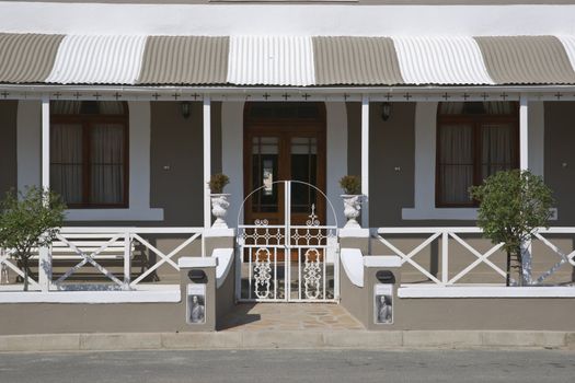 Historic building now the Lord Carnarvon Guest House in the remote village of Carnarvon in the Karoo, South Africa.