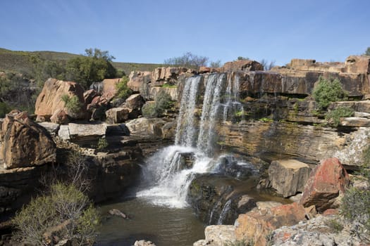 Nieuwoudtville waterfall on the Bokkeveld Plateau in South Africa