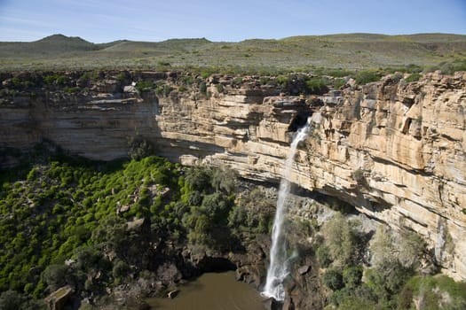 Nieuwoudtville waterfall on the Bokkeveld Plateau in South Africa