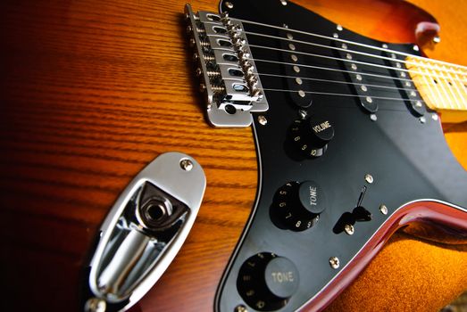 Close-up photo of electric guitar