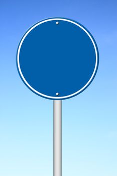 blank circle sign with blue sky