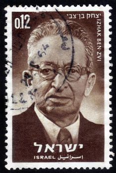 ISRAEL - CIRCA 1964: A stamp printed in ISRAEL shows portrait of Yitzhak Ben Zvi (1884 - 1963) the second president of Israel , circa 1964