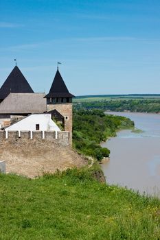 Large old medieval castle. Shot in summer