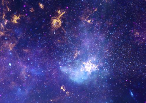 Star field in space, a nebulae and a gas congestion